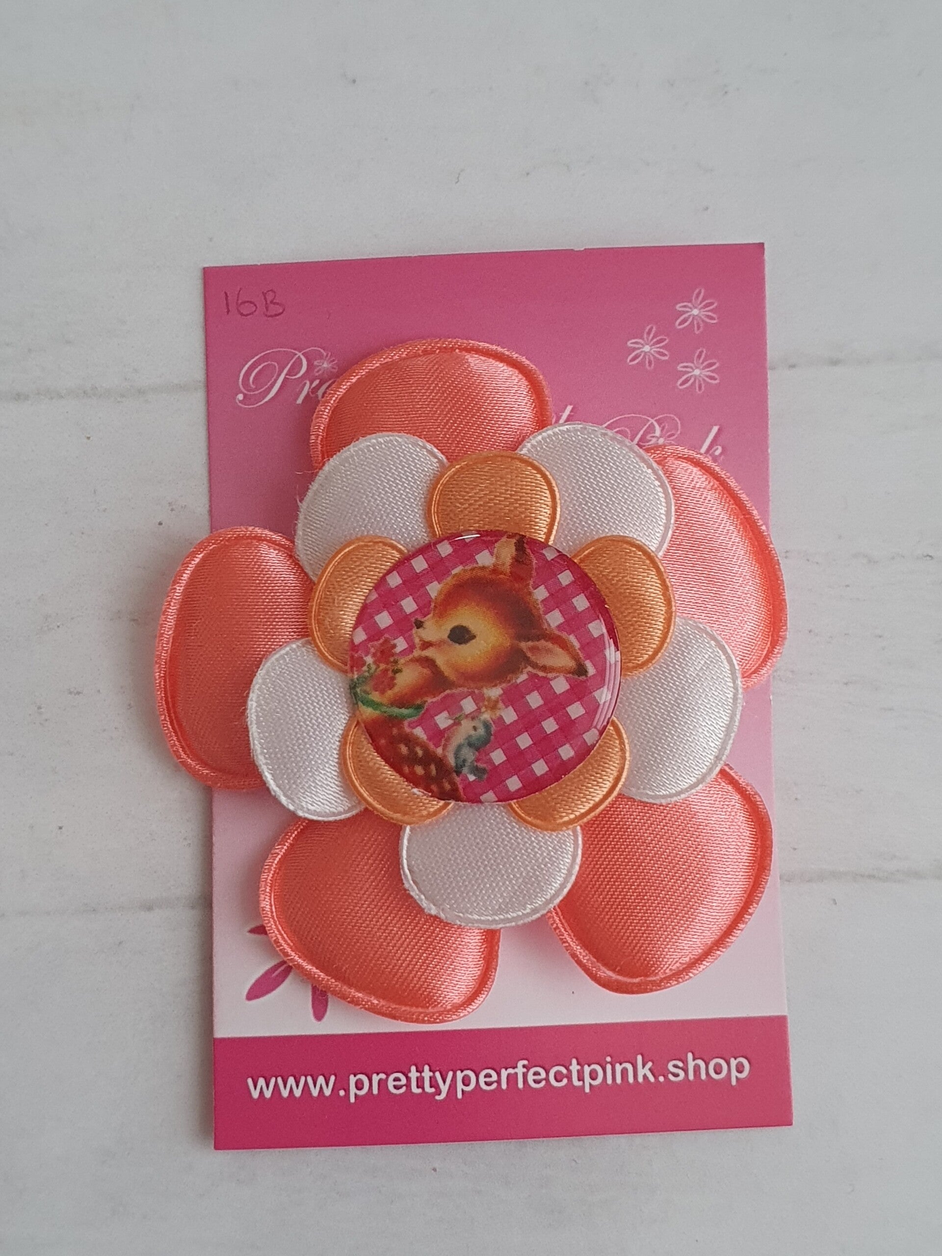 Alligator clip met bloem & hertje