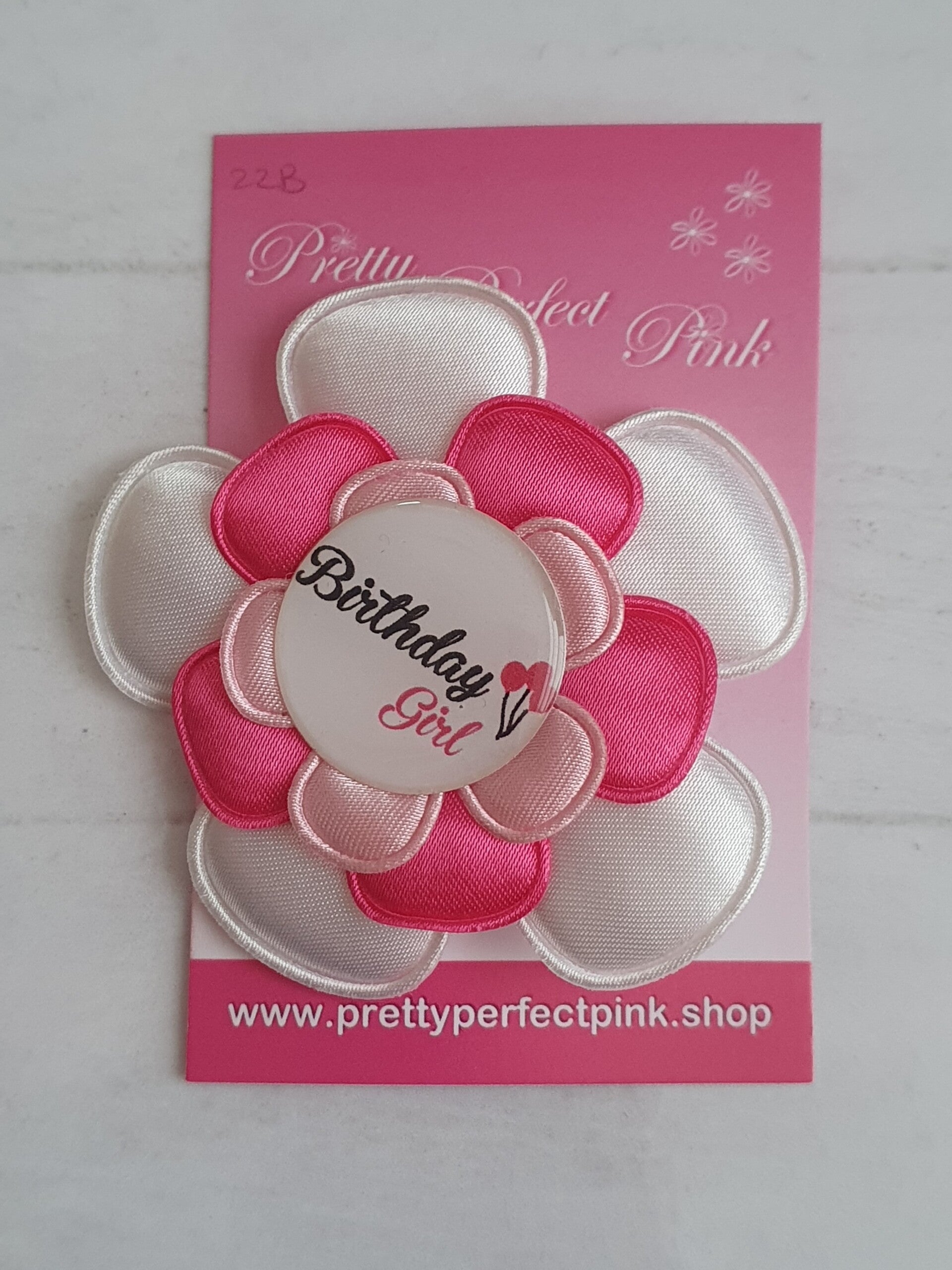 Alligator clip met bloem - Birthday Girl
