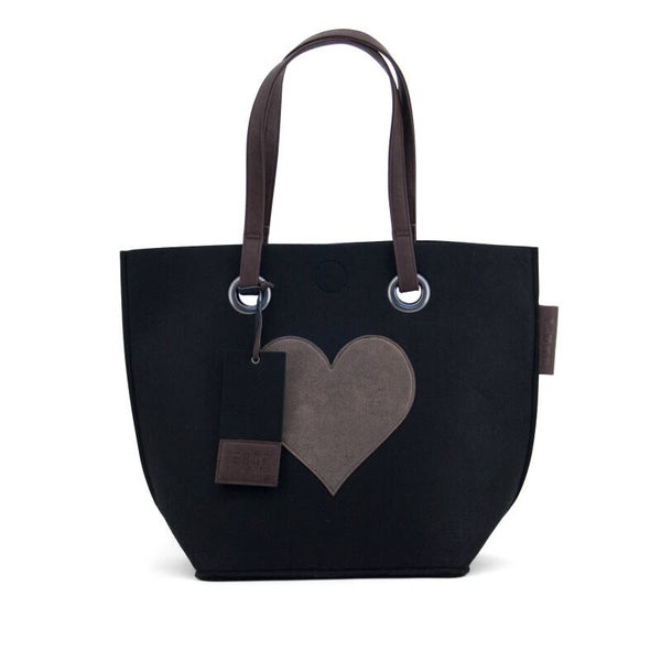 Zwarte Vilt tas met hart