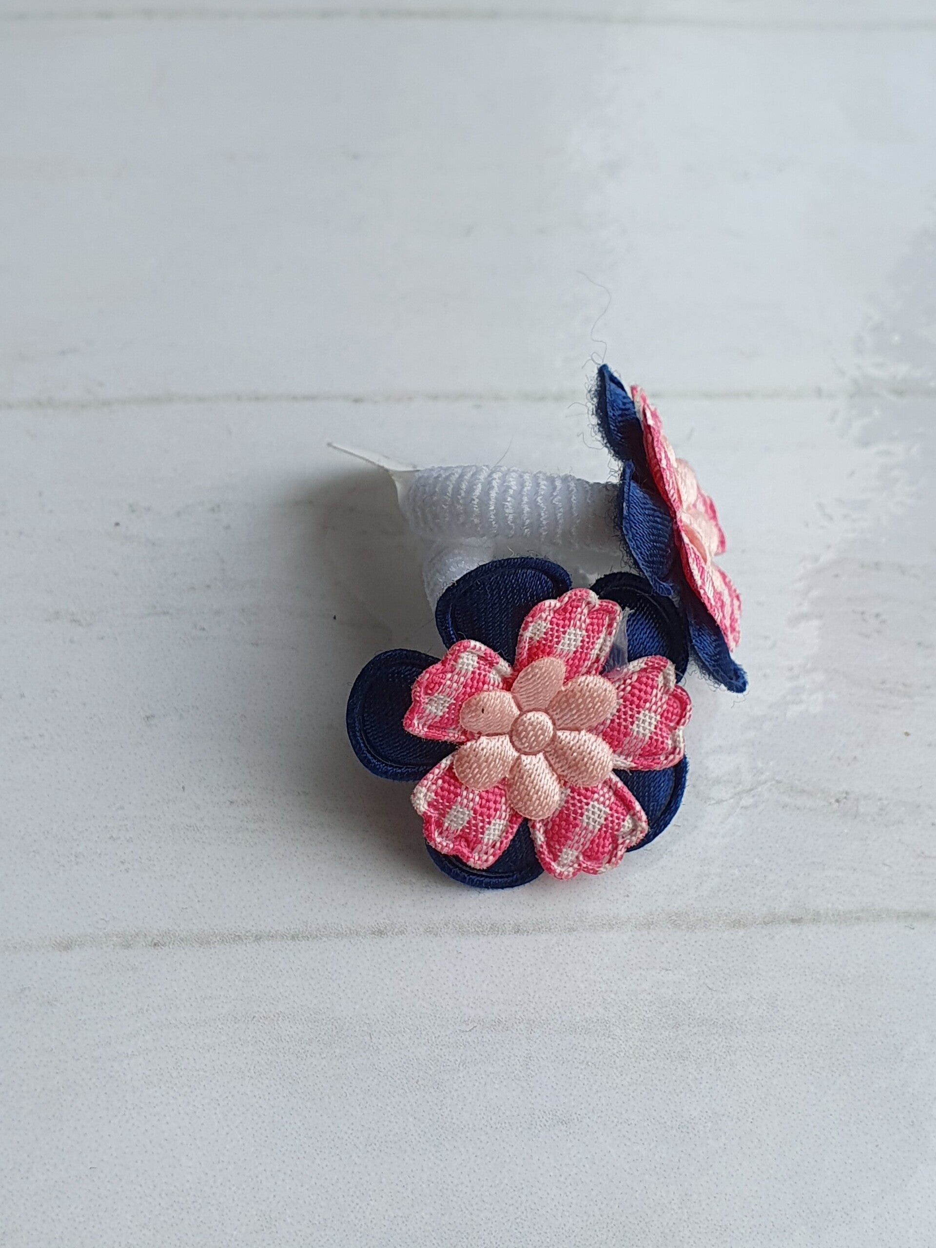 Badstof elastiekjes met bloemetjes