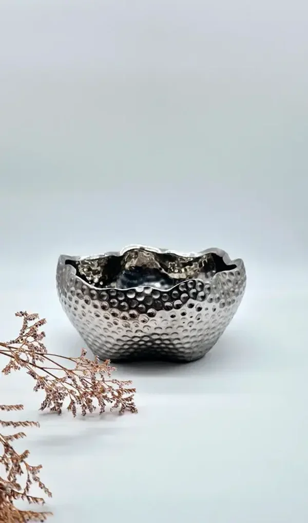 Bloempot in zilver kleur