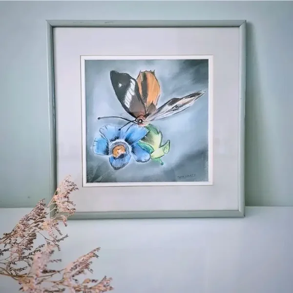 Schilderij met een vlinder