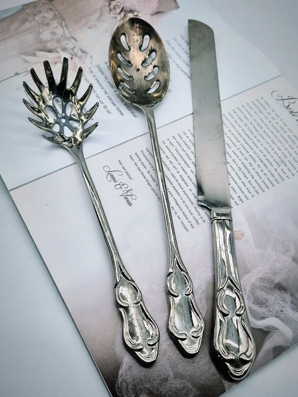 Set van 3 verzilverde bestekstukken