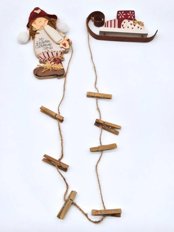 Houten ophangsetje voor kerstkaarten
