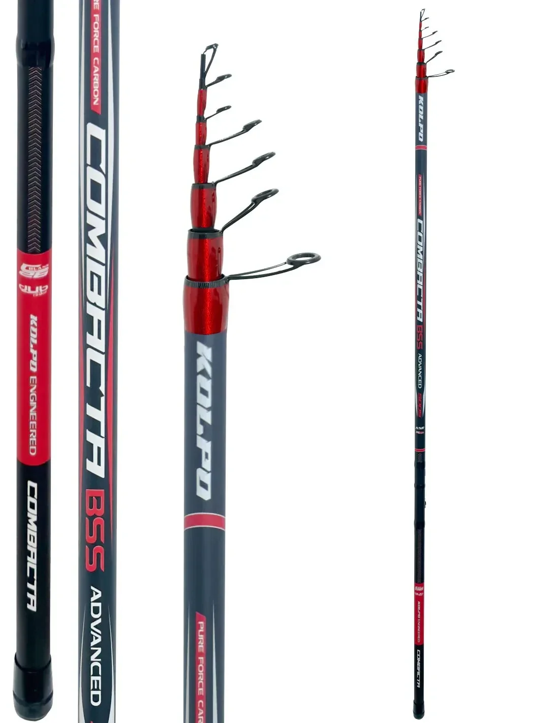 Kolpo Combacta BSS – Canna Bolognese in Carbonio 4m/5m, Azione 40g, Anelli K-SIC Resistente al Mare