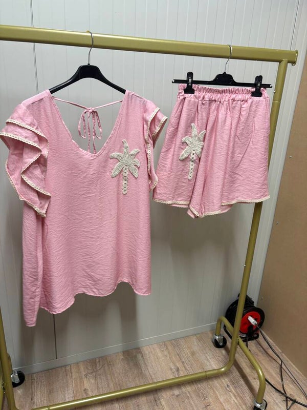 Setje palm boom roze