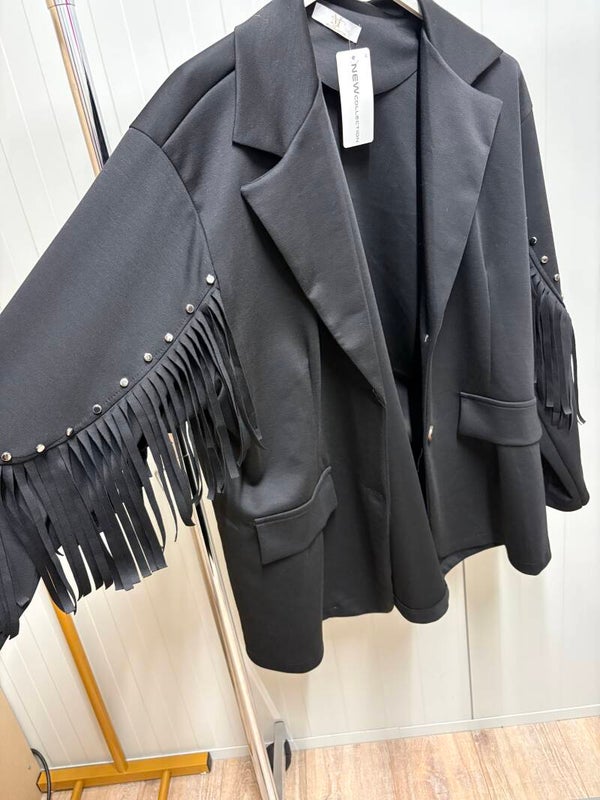 Blazer Franjers zwart