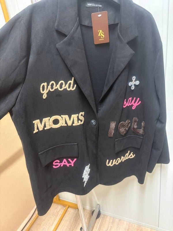 Blazer tekst zwart
