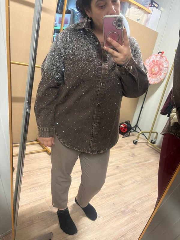 Glitter blouse choco