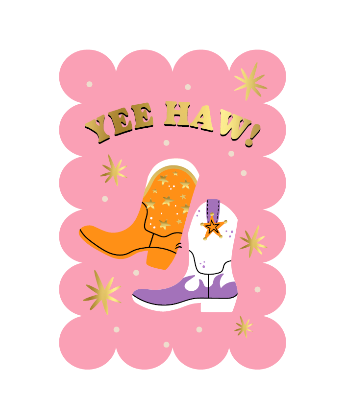 A6 kaart Bubble 'Yee haw!'