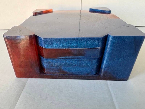 Red/Blue 5pc octagon coaster set