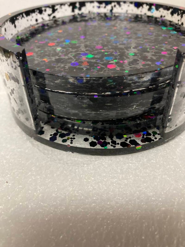 Black holographic 5pc coaster set