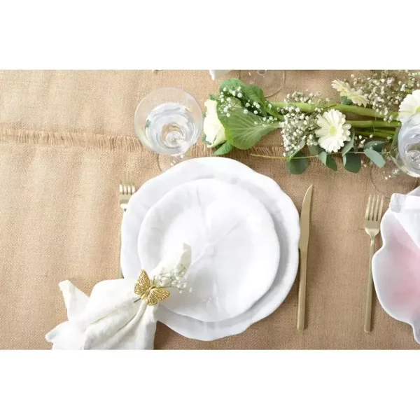 Assiette à dessert blanche en mélamine - lot de 6