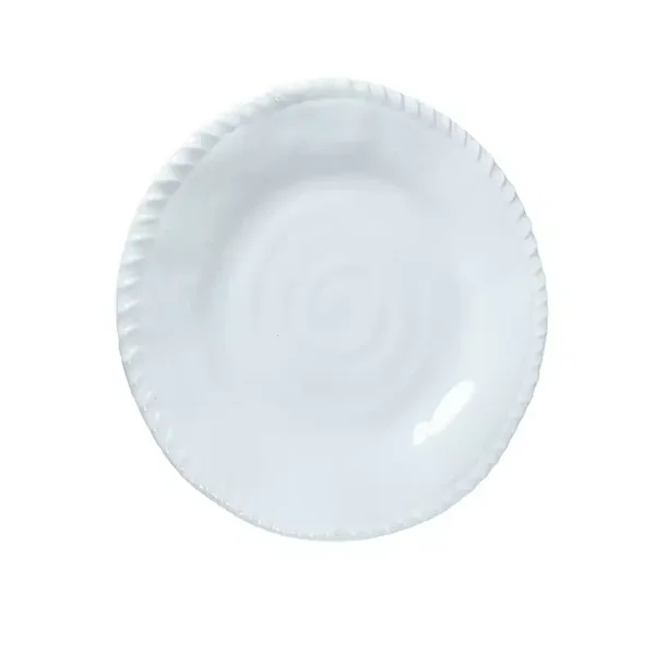 Assiette à dessert en mélamine blanche bord corde lot de 6