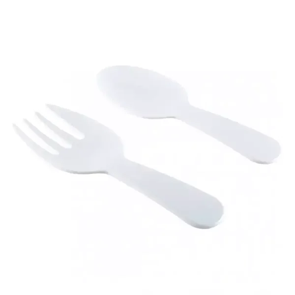 Couverts à salade blanc en mélamine 27x9.5x1cm