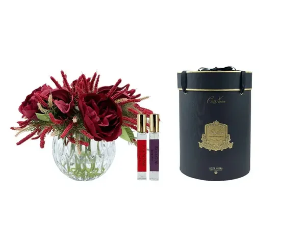 Bouquet de roses et de lys - Rouge - RRL04