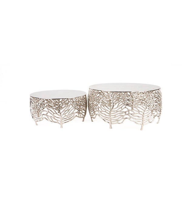 Ensemble de table basse en argent
