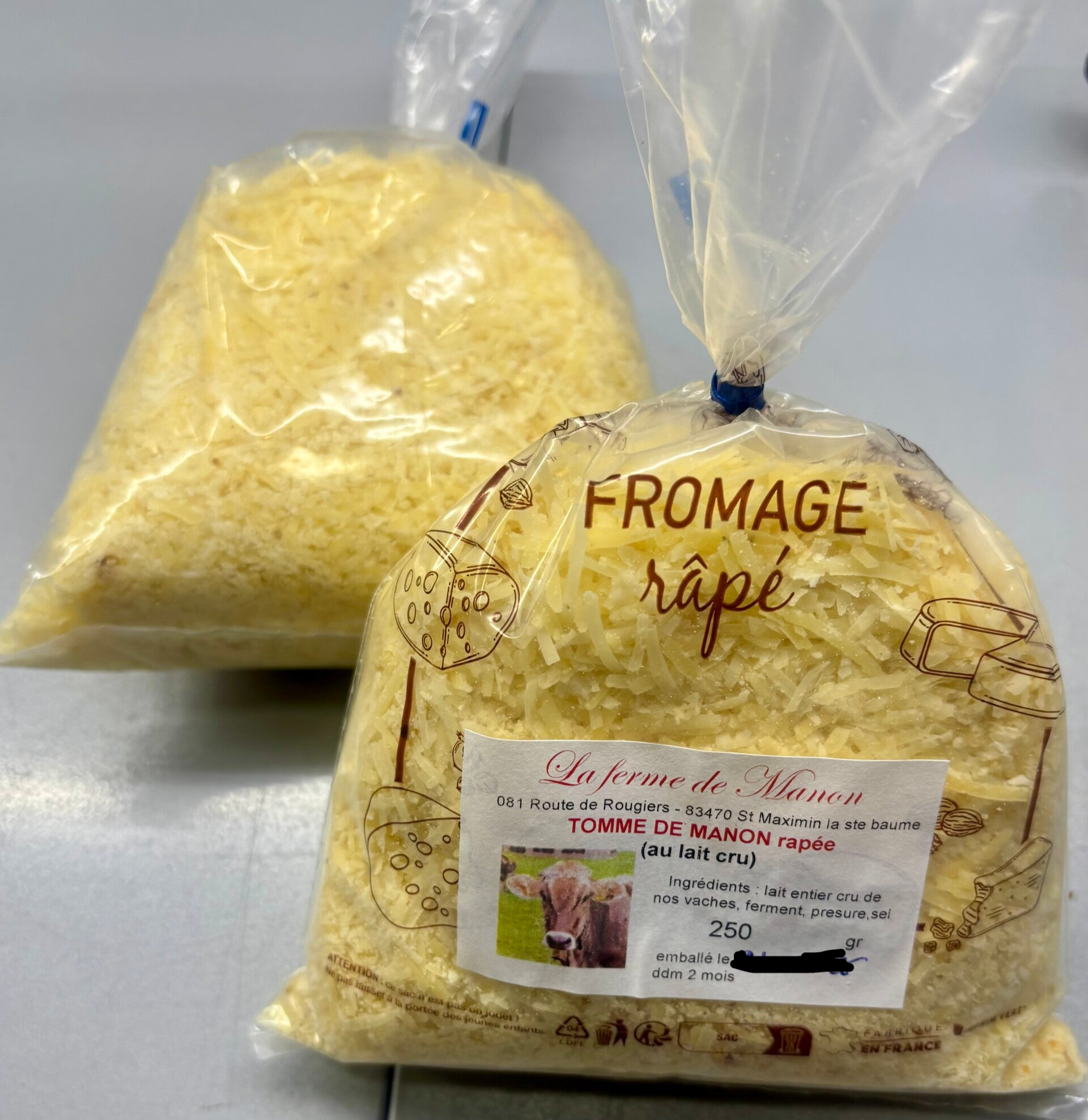 Fromage râpé de tomme (250gr)