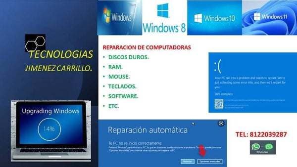 REPARACION Y ACTUALIZACION DE COMPUTADORA.