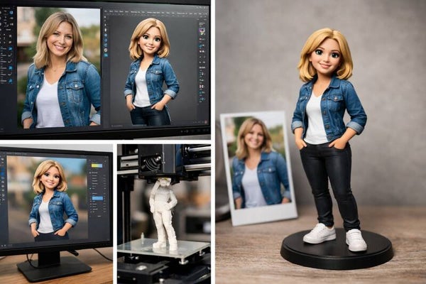 🧍 Deine persönliche 3D Figur aus Foto – Handbemalt