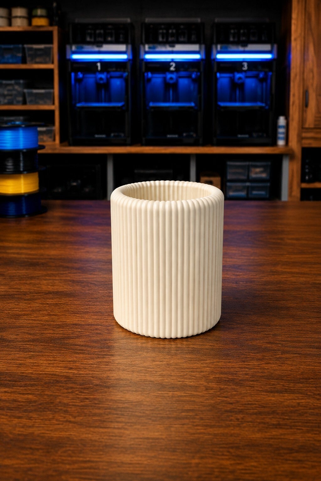 🧴Badezimmer Becher aus dem 3D Druck in Knochenweiß – Zahnbürstenhalter & Kosmetik Organizer