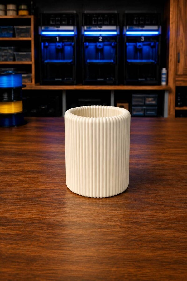 🧴Badezimmer Becher aus dem 3D Druck in Knochenweiß – Zahnbürstenhalter & Kosmetik Organizer