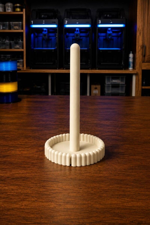 Küchenrollenhalter aus dem 3D Druck in Knochenweiß – Moderner Papierrollenhalter