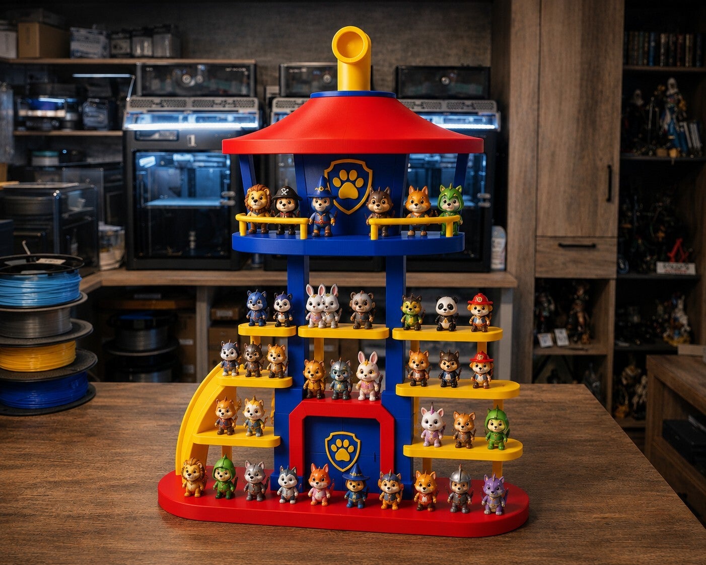 ✨ Figuren-Regal „Abenteuer-Zentrale“ | 3D-Druck Display für 43 Figuren🐾