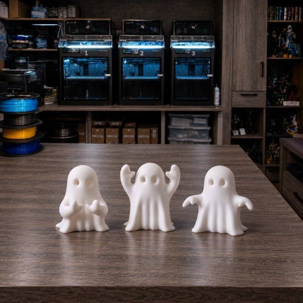 👻 Geister-Trio | Halloween-Dekoration im 3er-Set aus dem 3D-Druck