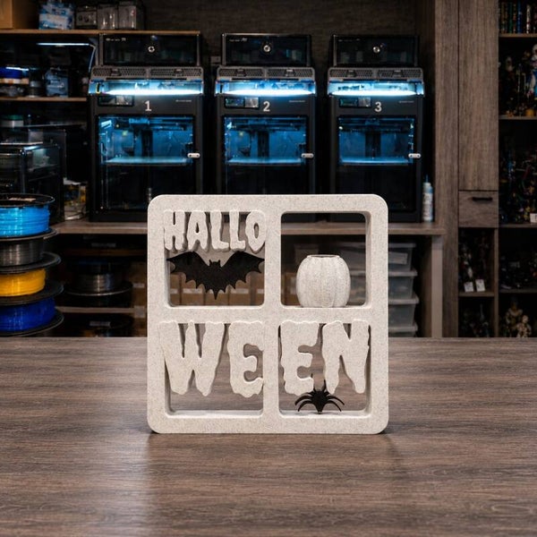 🎃 Halloween-Schattenkasten „Hallo Ween“ – Halloween-Dekoration aus dem 3D-Druck