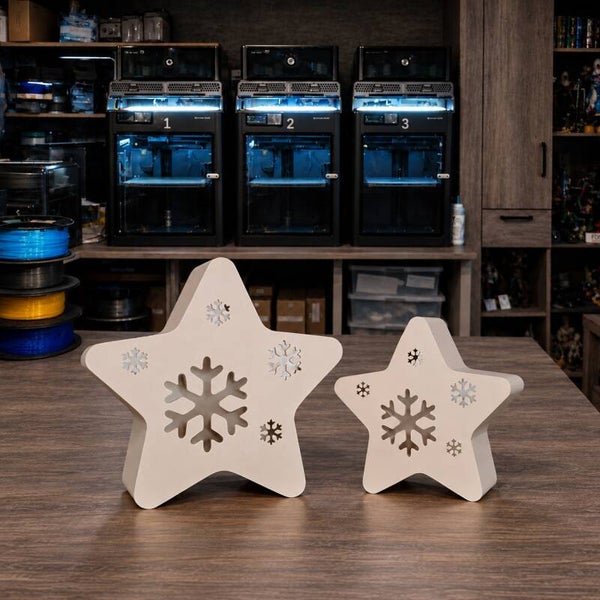 ⭐ Winterlicher Dekostern mit Schneeflocken – für LED-Teelichter