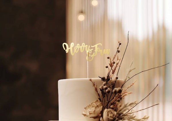 Bröllopstårtdekor – "Herr & Fru"