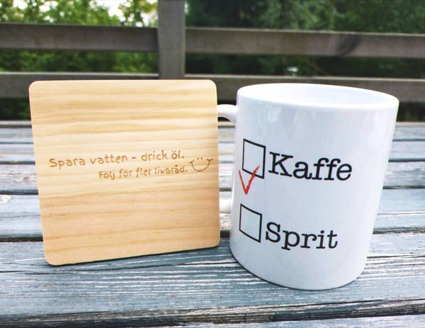 Funny Mugg & Glasunderlägg Set