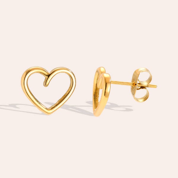 Simple Heart Rostritt Stål Örhängen