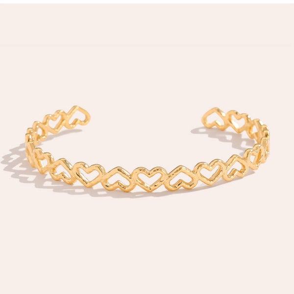 Justerbart armband i rostfritt stål med hjärtan 💖