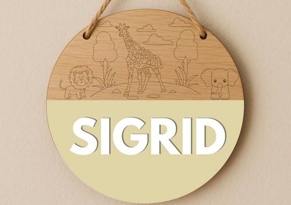 Personlig Namnskylt med Djungeltema