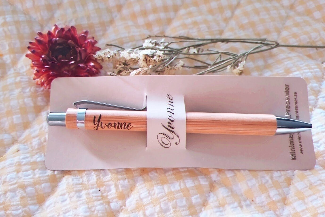 Personlig kulspetsbläckpenna med gravyr