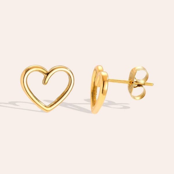 Simple Heart Rostritt Stål Örhängen