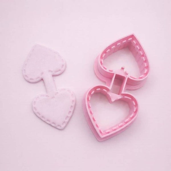 Hjärtformade nyckelring - utstickare för lera