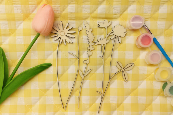 DIY Målningskit i Trä – Blommor