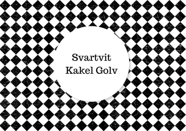 Svartvit kakel golv i A4 papper