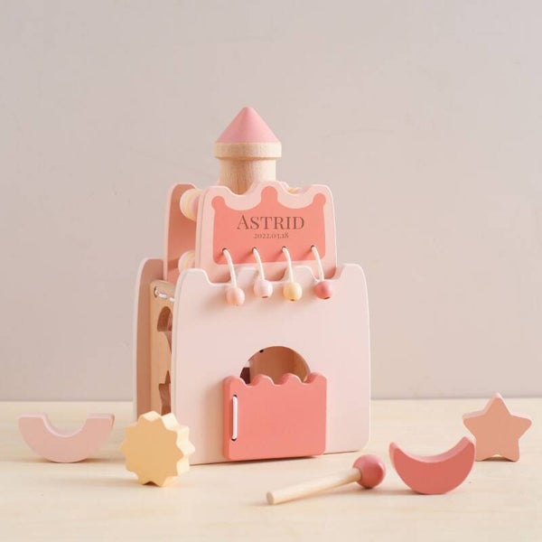 Montessori Wooden Castle Toy 5 in 1 - Med Personlig Gravyr