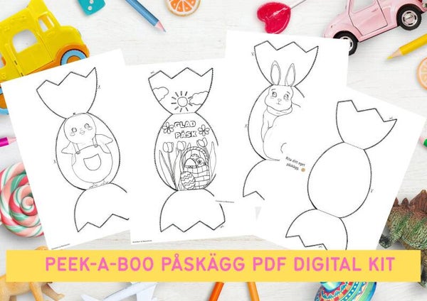 Peek-a-boo Påskägg PDF Digital Download Kit