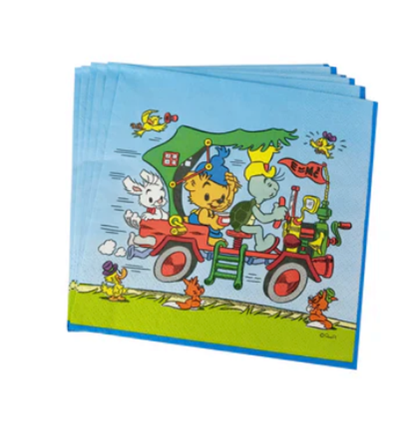 Servetter 33x33cm, 16st, Bamse Bil