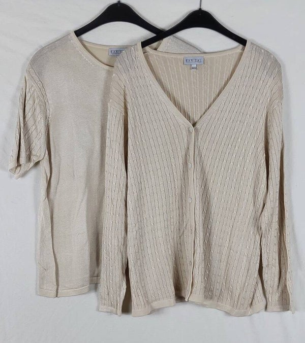 Damen-Set Strickjacke & T-Shirt 48-50