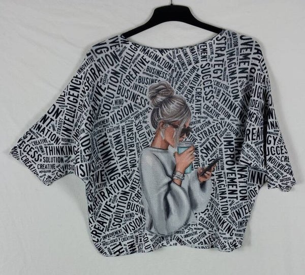 Pullover Kurzarm Victoria & Violet Gr. M-L