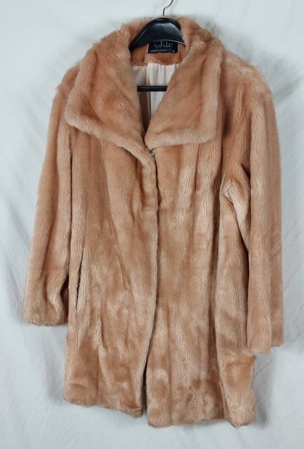 Damen Kunstpelz-Mantel Gr. 38