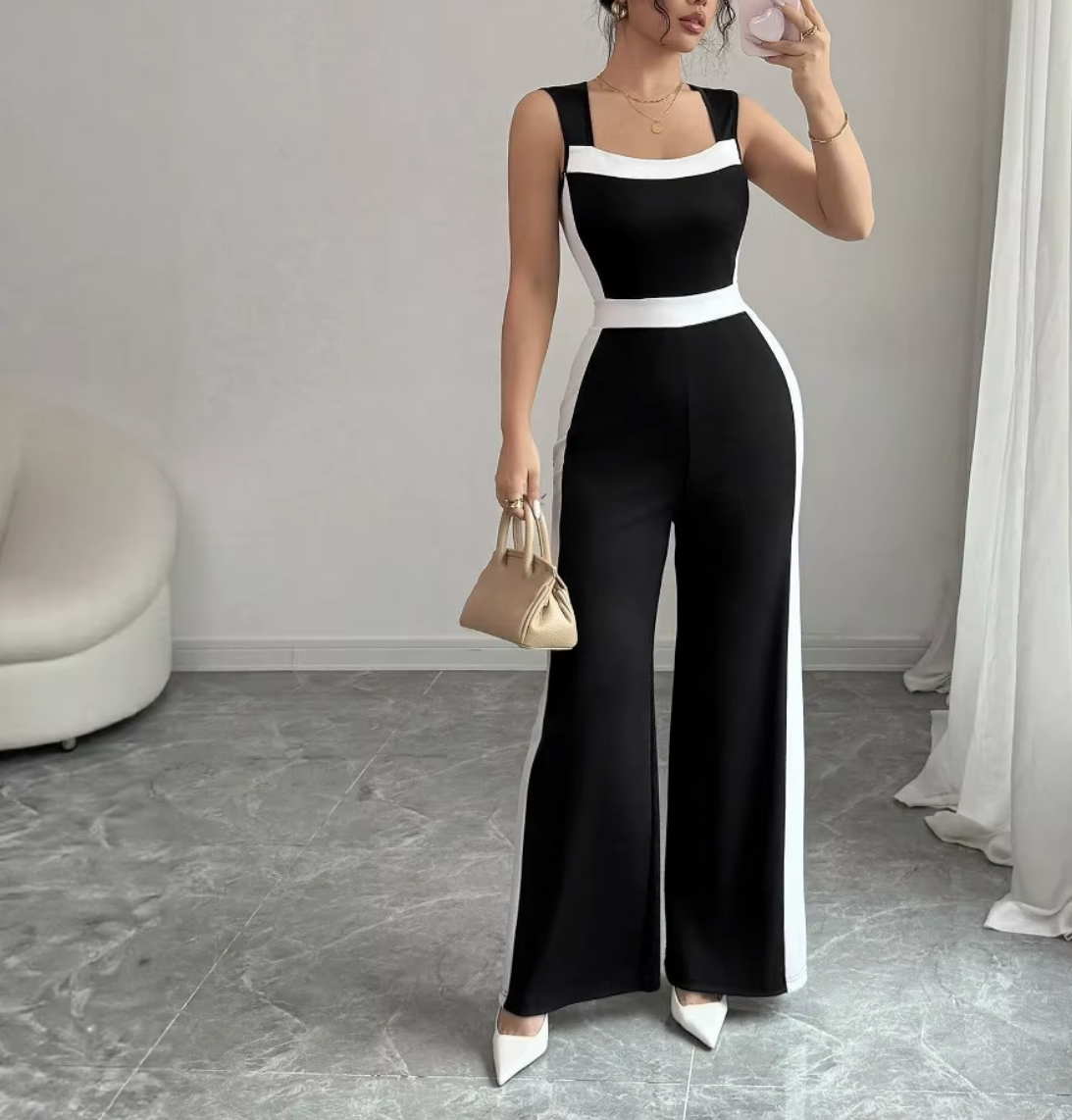 Sleeveless Wide Leg Jumpsuit