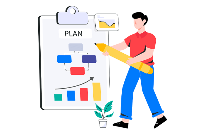 Billede af en animert business plan