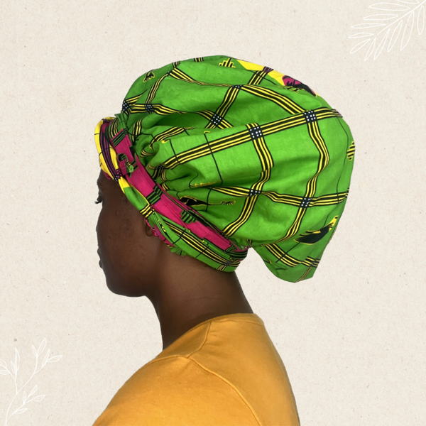 Bonnet wax et satin à attacher